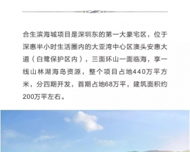 重磅！深圳东最近海景别墅、湾区稀有别墅合生滨海城！